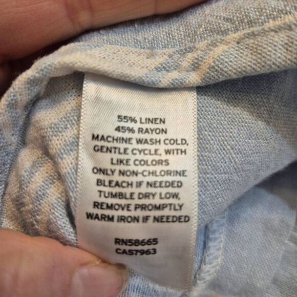 Caslon Women's Blue & White Striped Linen Blend Blazer Jacket NEW - Picture 7 of 10